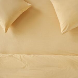 Piglet in Bed Butter Yellow Washed Cotton Percale Fitted Sheet