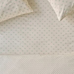 Piglet in Bed Mellow Green Martha Floral Cotton Fitted Sheet