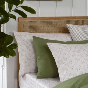 Piglet in Bed Cream Spring Sprig Cotton Pillowcases (Pair)