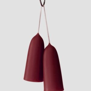 Piglet in Bed Claret Beeswax Stubby Candles Set of 2