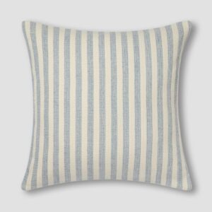 Piglet in Bed Coastal Blue Pembroke Stripe Wool Cushion Cover