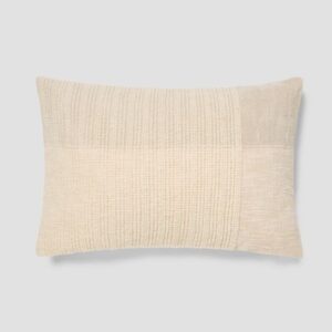 Piglet in Bed Cream & Oatmeal Soft Cross Weave Wool Rectangle Cushion Cover