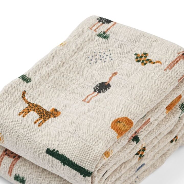 리우드 머슬린 천 2매 세트 - 샌디 | Lewis Muslin Cloth 2-pack - Safari sandy mix - Image 2
