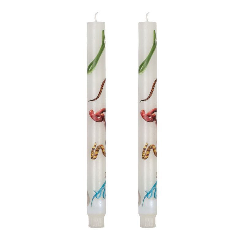 TOILETPAPER Set of 2 Stem Candles SNAKES WHITE | Seletti 이탈리아 디자인