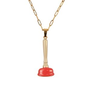 SINK PLUNGER Necklace with pendant - Toiletpaper Jewels | Seletti 이탈리아 디자인