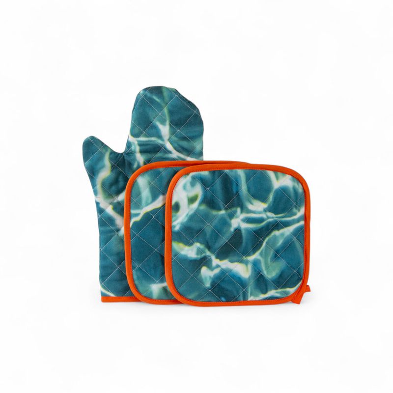 3-piece kitchen set: oven mitt and pot holders - ACQUA | Seletti 이탈리아 디자인