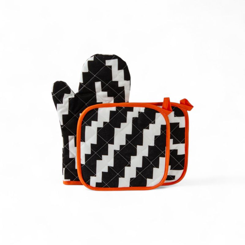 3-piece kitchen set: oven mitt and pot holders - OPTICAL | Seletti 이탈리아 디자인