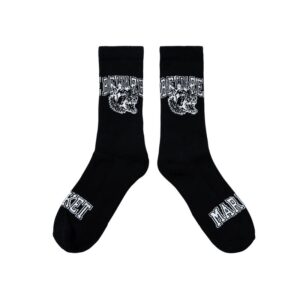 BEWARE CREW SOCKS - BLACK | 마켓스튜디오 양말