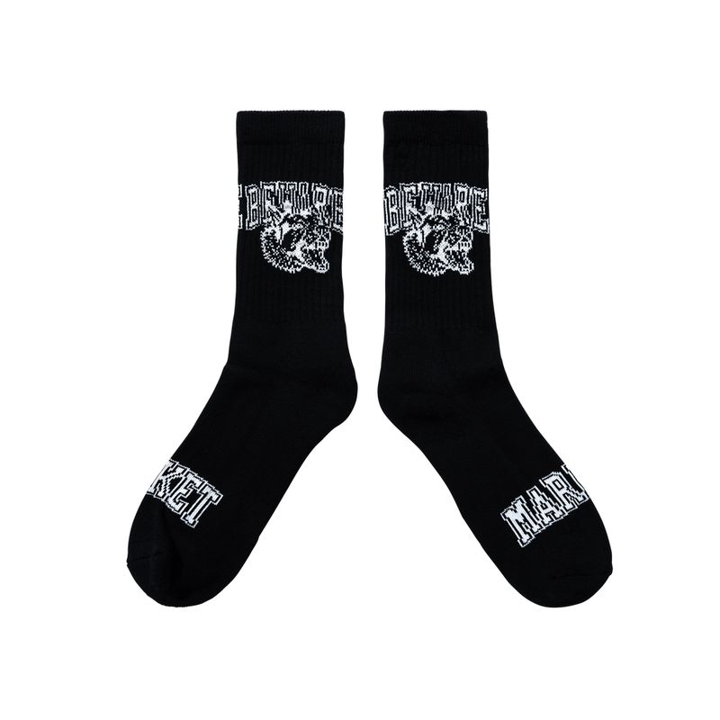 BEWARE CREW SOCKS - BLACK | 마켓스튜디오 양말