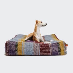 Cloud7 Dog Bed Cube Tartan Purple