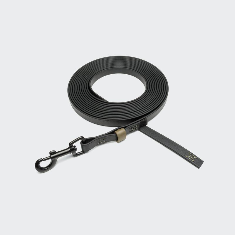 Cloud7 Long Line Dog Leash BioThane Ipanema Black-Olive