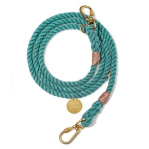 Found My Animal Teal Upcycled Rope Dog Leash, Adjustable - Found My Animal