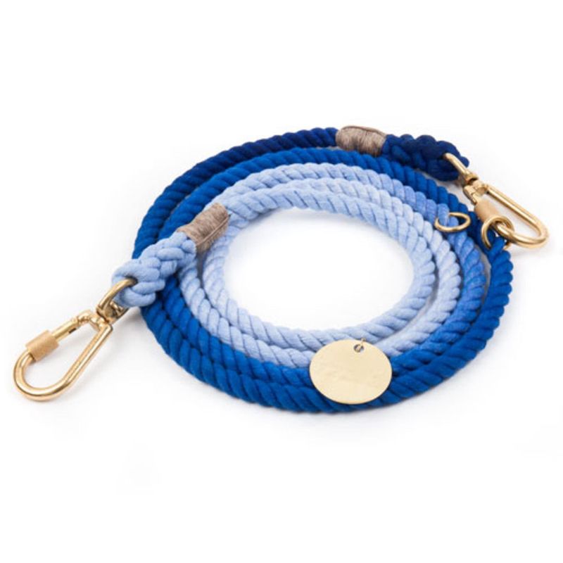 Found My Animal Latty Blue Ombre Cotton Rope Dog Leash, Adjustable
