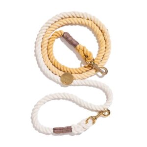 Found My Animal Butterscotch Cotton Rope Dog Leash by Found My Animal | Adjustable & Secure Bolt Snap
