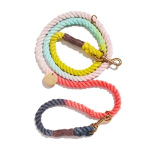 Found My Animal The Claude Cotton Rope Dog Leash | Bronze Bolt Snaps, Adjustable | Found my Animal