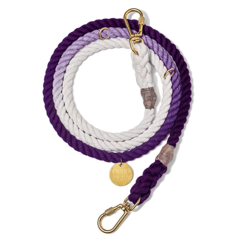 Found My Animal Purple Ombre Cotton Rope Dog Leash | Adjustable | Found My Animal