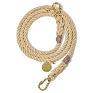 Found My Animal Light Tan Rope Dog Leash, Adjustable & Handcrafted - Found My Animal