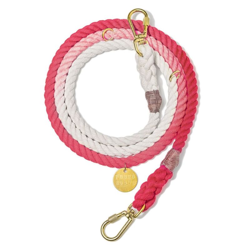 Found My Animal Coral Ombre Cotton Rope Dog Leash by Found My Animal | Adjustable & Handcrafted