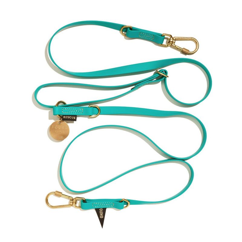 Found My Animal New! Water-Resistant Adjustable 7ft Leash, Aqua | Found My Animal