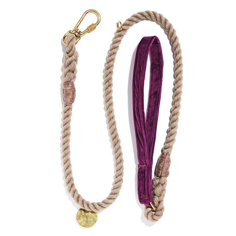 Found My Animal Vintage Purple Washable Velvet Animal Leash