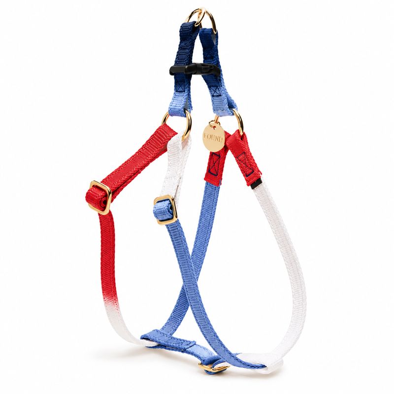 Found My Animal Found My Animal Red, White & Blue Cotton Dog & Cat Harness – Adjustable, Durable & Stylish