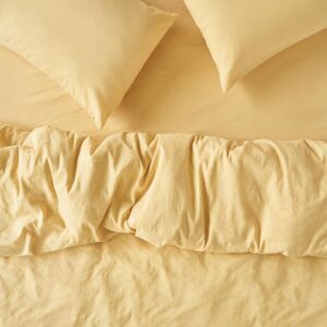 Piglet in Bed Butter Yellow Linen Blend Duvet Cover