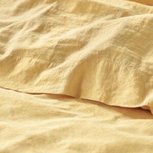 Piglet in Bed Butter Yellow Linen Blend Flat Sheet