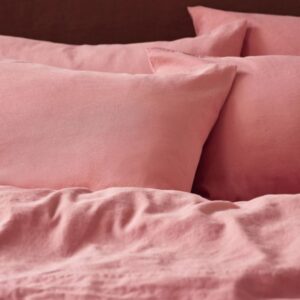 Piglet in Bed Dusty Pink Linen Blend Pillowcases (Pair)