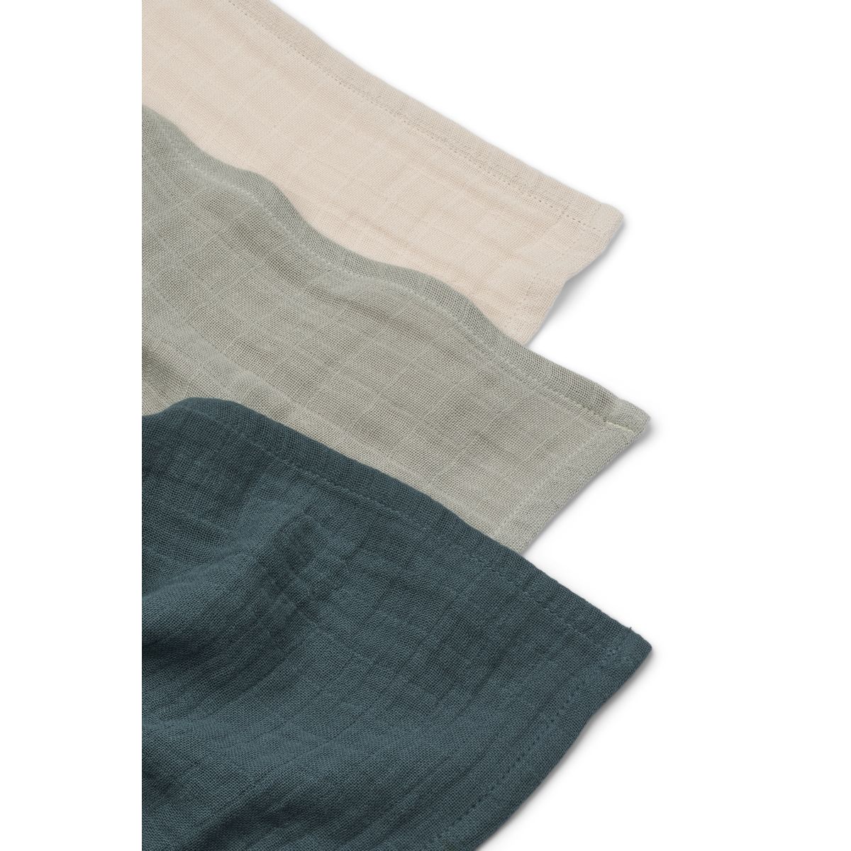 리우드 머슬린 천 3매 세트 - 도브 블루 | Lewis Muslin Cloth 3-pack - Dove blue mix - Image 2
