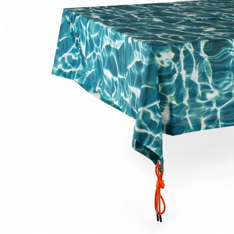 Cotton tablecloth - Cm 160X270 ACQUA | Seletti 이탈리아 디자인 - Image 2