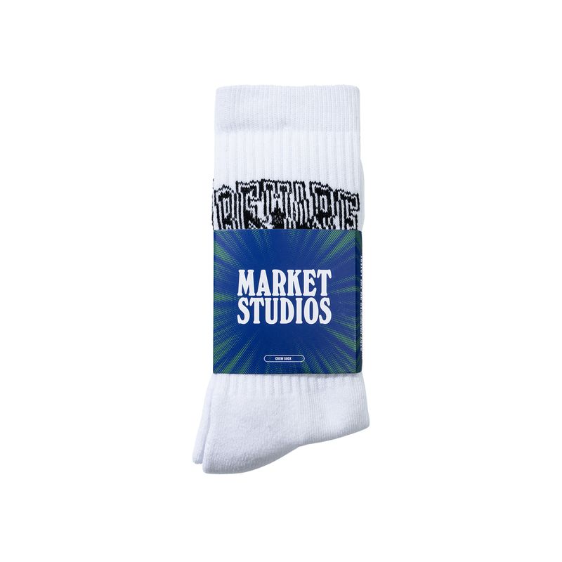 BEWARE CREW SOCKS - WHITE | 마켓스튜디오 양말 - Image 2