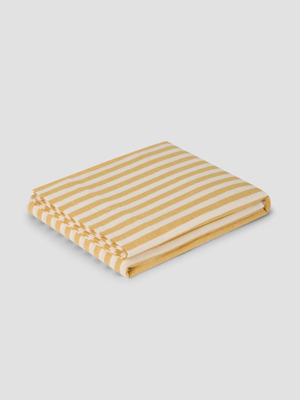Piglet in Bed Honey Pembroke Stripe Linen Blend Flat Sheet - Image 2