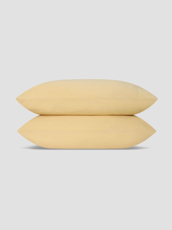 Piglet in Bed Butter Yellow Washed Cotton Percale Pillowcases (Pair) - Image 2