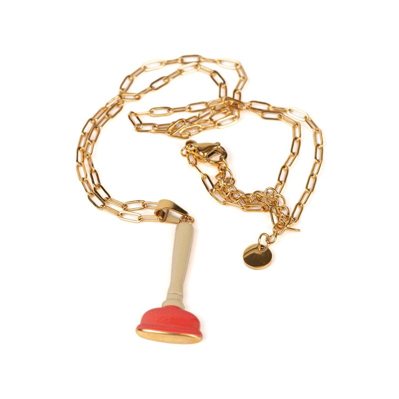 SINK PLUNGER Necklace with pendant - Toiletpaper Jewels | Seletti 이탈리아 디자인 - Image 3