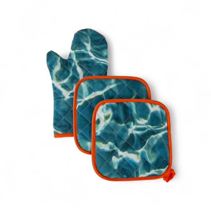 3-piece kitchen set: oven mitt and pot holders - ACQUA | Seletti 이탈리아 디자인 - Image 3