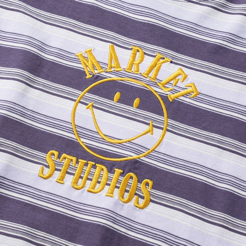 SMILEY LOCKUP STRIPED T-SHIRT | 마켓스튜디오 티셔츠 - Image 2