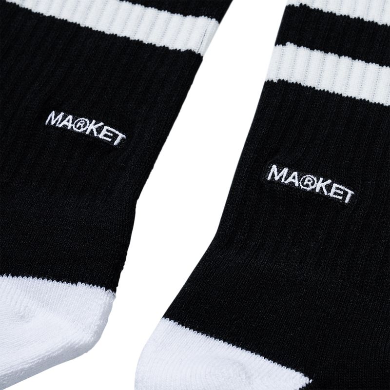 CORE STRIPE CREW SOCKS- BLACK | 마켓스튜디오 양말 - Image 3
