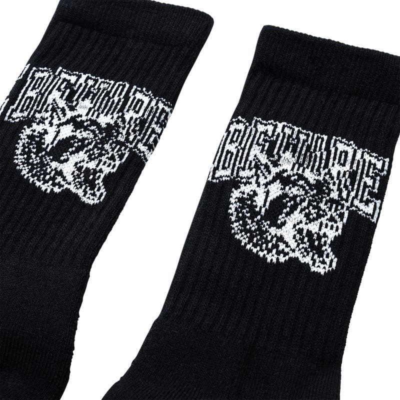 BEWARE CREW SOCKS - BLACK | 마켓스튜디오 양말 - Image 3