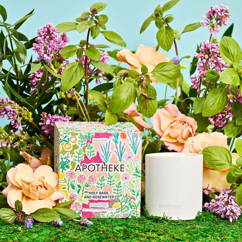 APOTHEKE Holy Basil and Rosewater 2-Wick Candle - Image 3