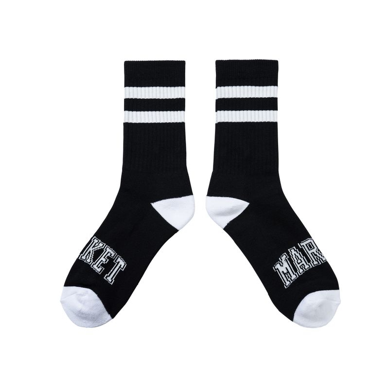 CORE STRIPE CREW SOCKS- BLACK | 마켓스튜디오 양말 - Image 4