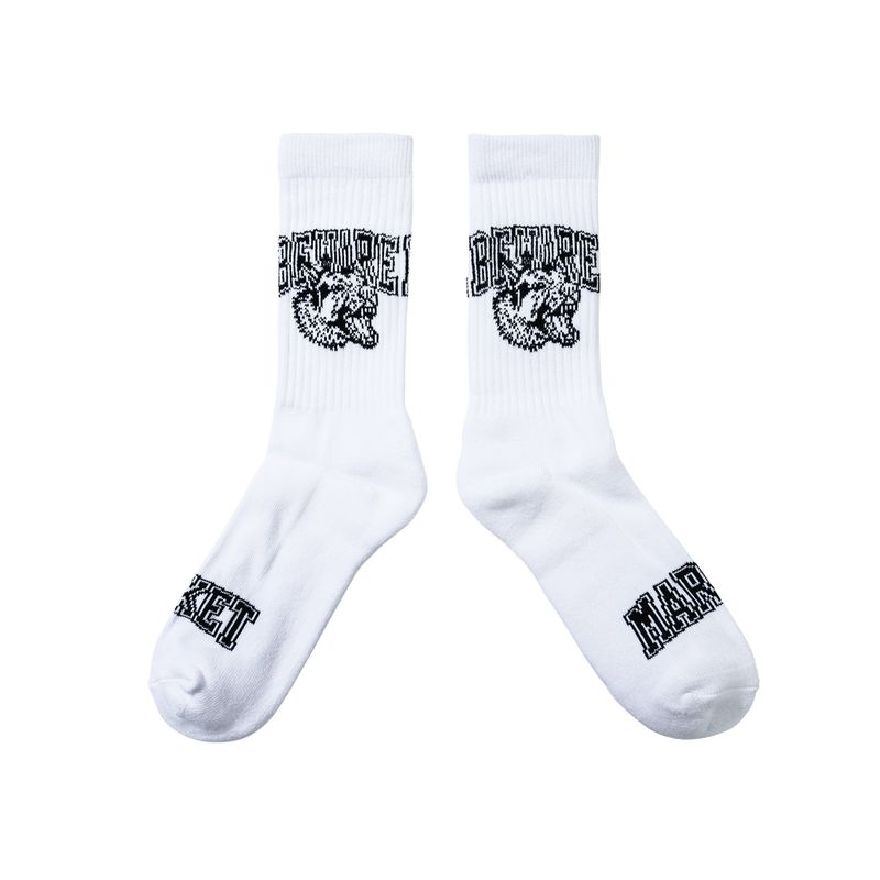 BEWARE CREW SOCKS - WHITE | 마켓스튜디오 양말 - Image 4