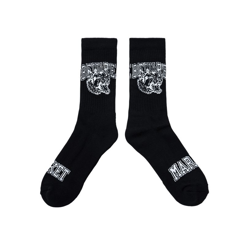 BEWARE CREW SOCKS - BLACK | 마켓스튜디오 양말 - Image 4