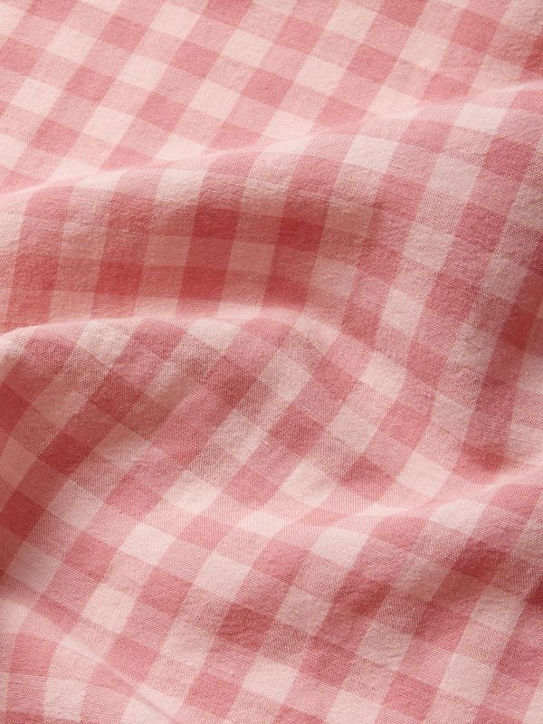 Piglet in Bed Dusty Pink & Rose Color Drenched Gingham Linen Blend Pillowcases (Pair) - Image 4