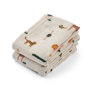 리우드 머슬린 천 2매 세트 - 샌디 | Lewis Muslin Cloth 2-pack - Safari sandy mix