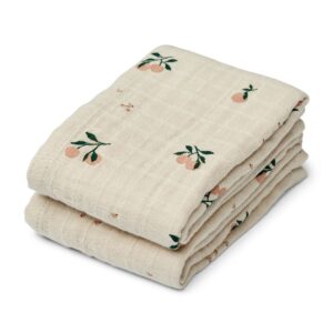 리우드 머슬린 천 2매 세트 - 시쉘 | Lewis Muslin Cloth 2-pack - Peach / Sea shell mix