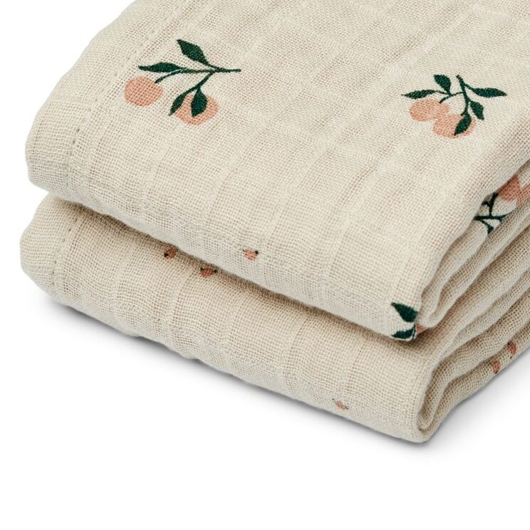 리우드 머슬린 천 2매 세트 - 시쉘 | Lewis Muslin Cloth 2-pack - Peach / Sea shell mix - Image 3