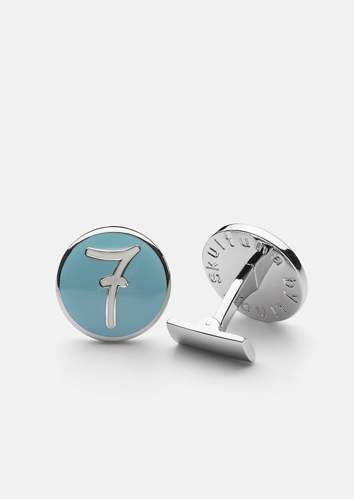 Skultuna 1607 스쿨투나 Cufflinks 7 design Lino Ieluzzi - Light blue 남성 주얼리 스웨덴