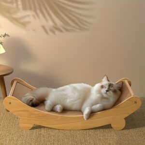 2-In-1 고양이 해먹 스크래칭 포스트-다기능 침대 패드 사계절 애완 동물 가구 간편한 청소