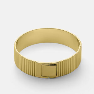 Skultuna 1607 스쿨투나 Ribbed Clasp Bangle - Gold Plated 여성 주얼리 스웨덴