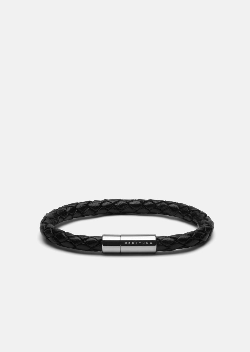 Skultuna 1607 스쿨투나 Leather Bracelet - Black 남성 주얼리 스웨덴